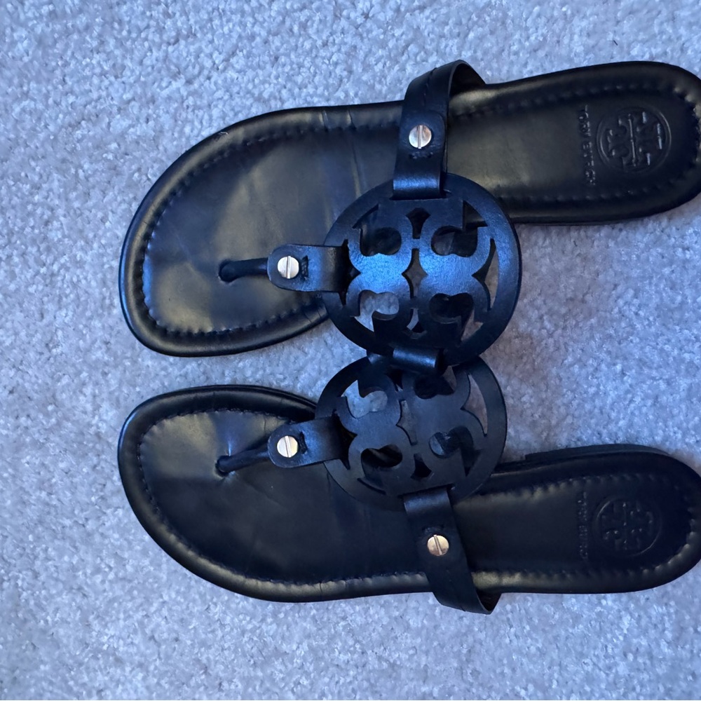 Tory Burch Navy Leather Sandals